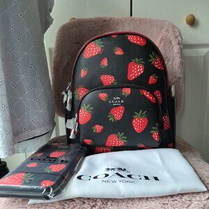 Court Backpack With Wild Strawberry Print CH509 NWT matching wallet sold out!